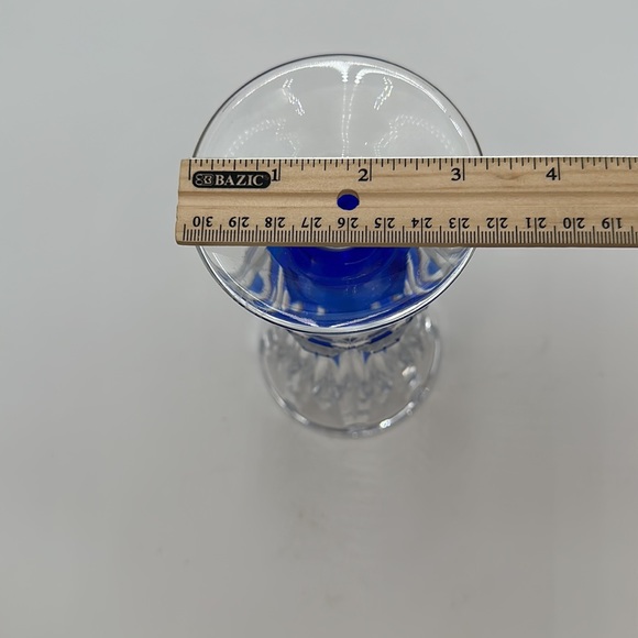 Art Deco Cobalt Blue Cut to Clear CRYSTAL VASE - Picture 15 of 16